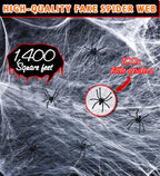Giant Stretch Spider Web – Covers up to 1,400 sq ft + FREE 100 Spiders