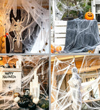Giant Stretch Spider Web – Covers up to 1,400 sq ft + FREE 100 Spiders
