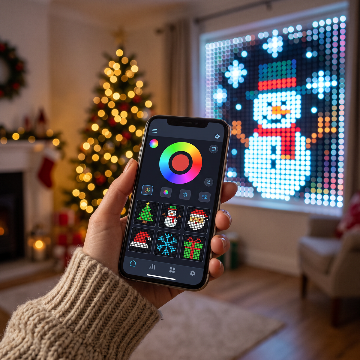 Controlling the LED curtain from a phone app