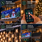 LED curtain features: light displays and app and remote control